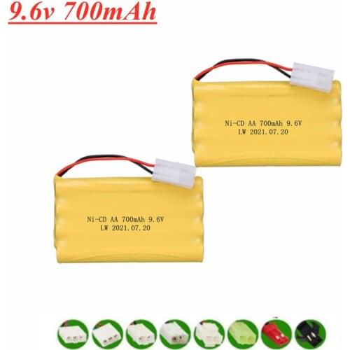 9.6v 700mah Ni-CD Battery For Rc toys Car Boat Gun Tank Train Robot nicd AA 9.6v Rechargeable Battery Pack tamiya/sm/jst/ EL-2P