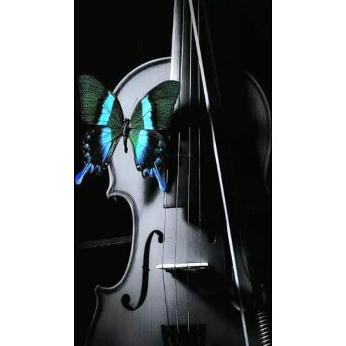 Diamond Painting Violin Butterfly Pattern Round 3d diy Diamond Embroidery Digital Rhinestone Home Decor Art Painting