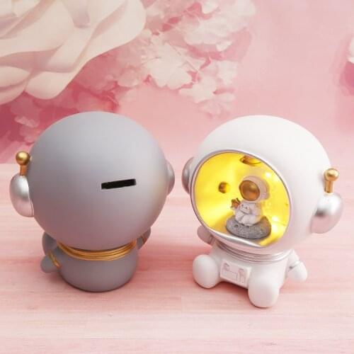 Astronaut Money Box With Moon Light Piggy Bank Without Opening Savings Box For Coins Children Gift Safe Coin Bank Jar Home Decor