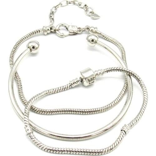 DIY Snake Chain Bracelet Big Hole Beads Bangles With Big Hole Beads Charm