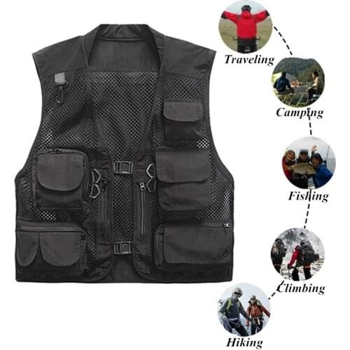Quick-drying Netted Tactical Vest, Ultra-light Fishing Vest, Warm Military Travel Suit, Outdoor Mens Vest With Several Pockets
