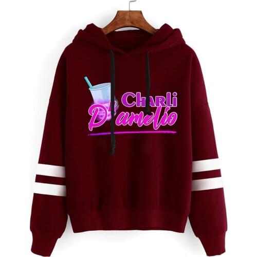 Charli D'Amelio Harajuku Hooded Autumn Womens Clothing Teens Girls Funny Charli D'Amelio Oversized Hoodies Women Sweatshirts