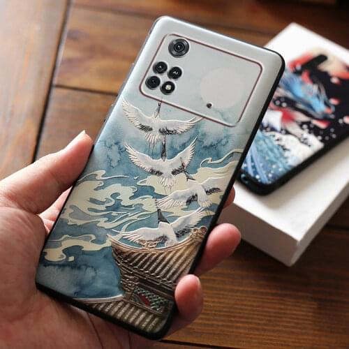 For Xiomi Xiaomi Poco X3 NFC Case Coque For Fundas Xiaomi PocoX3 Pocophone X3 NFC Cases Black Soft Silicone 3D Retro Case Cover
