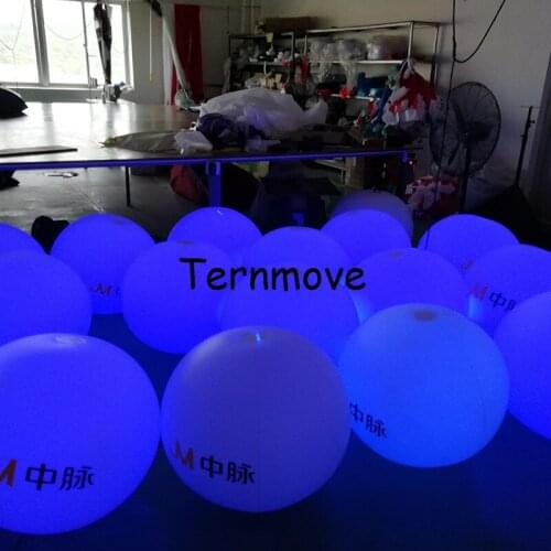 Colorful inflatable hanging led light ball ceiling balloon for wedding event party Rechargeable battery led beach ball