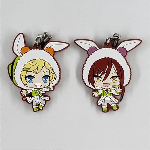 Ensemble Stars Original Japanese anime figure rubber mobile phone charms keychain strap
