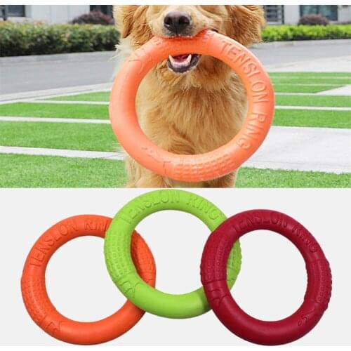 EVA Pet Pull Ring Floating Flying Disc Chew Bite Training Toy Supplies Teething Toy Pease Shape Cleaning Wear Resistant for Dogs