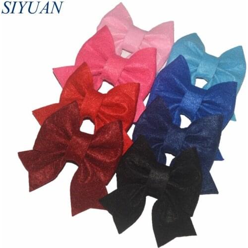 20pcs/lot 4 inch No-woven Felt Bow Knot Hair Bow Tie with Clip Design You Pick Color HDJ136