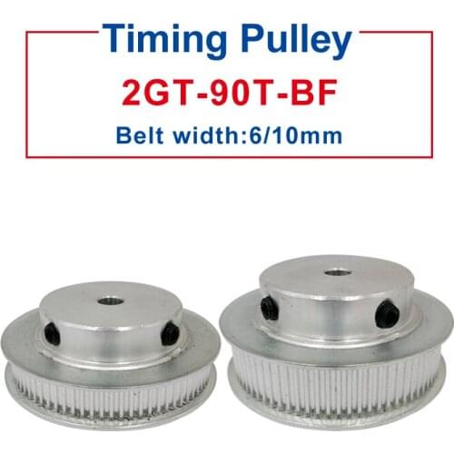 GT2-90T Pulley Bore 6/6.35/8/10/12/12.7/14/15/16/17/19/20/22/25mm Pulley Wheel Match with 6/10mm GT2-timing belt For 3D Printers