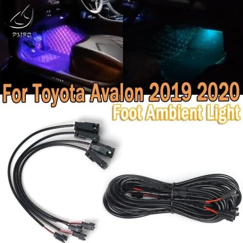 PMFC Interior Car Foot Light Ambient Light Ice Blue/64 Color Atmosphere Light Decorative Lamp For Toyota Avalon 2019 2020
