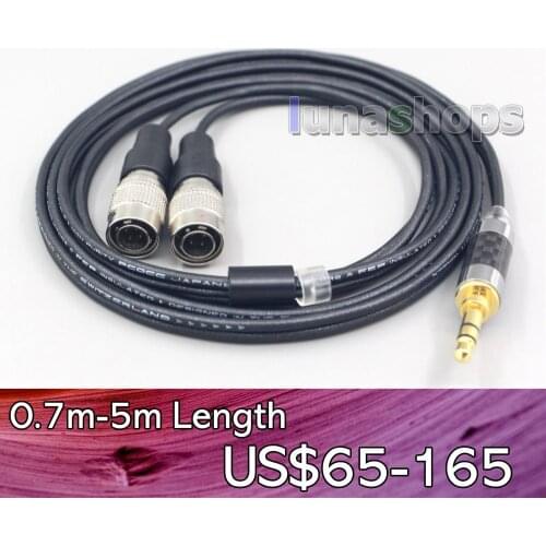 LN007118 2.5mm 4.4mm XLR 3.5mm Black 99% Pure PCOCC Earphone Cable For Mr Speakers Alpha Dog Ether C Flow Mad Dog AEON