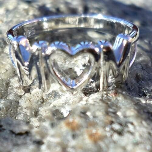 Minimalistic Vintage Mother Days' Jewelry Letters Mom Love Heart Rings For Women Retro Gifts