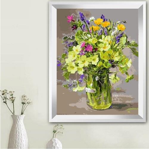 2016 New DIY Oil Painting By Numbers Paint On Canvas Modern Wall Pictures For Living Room Wall Art Home Decor TF18