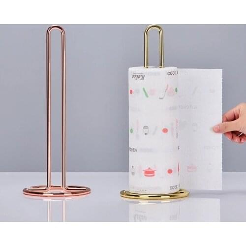 Stainless Steel Kitchen Roll Paper Towel Holder Bathroom Tissue Stand Dining Table Vertical Napkins Rack Kitchen Storage Shelf