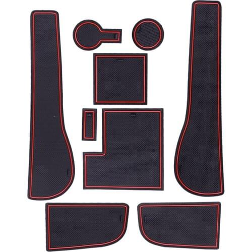 9Pcs Gate Slot Mat Non-slip Cup Holder Pad Fit For VW Golf 7 MK VII R GTI 2013 2014 2015 2016 2017 2018 2019 Left Hand Drive