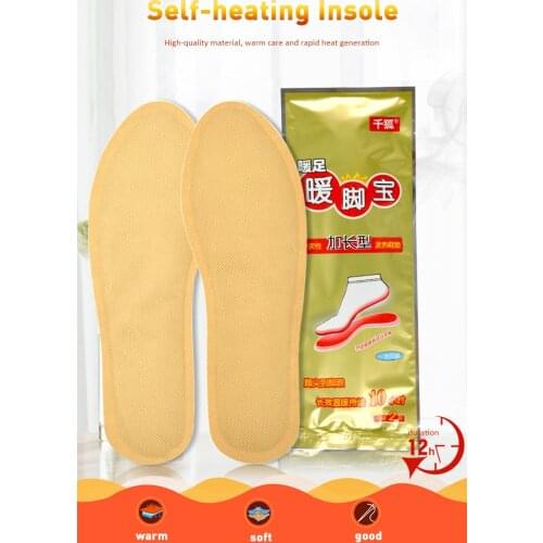 2pcs Disposable 12 Hours Heated Insoles Winter Heater Warmer Foot Heat Boot Shoes Pad Self-heating Breathable Heating Foot Patch