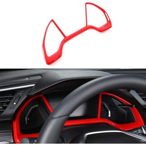 Instrument Panel Dial Dashboard Cover Frame ABS Decal Interior Moulding Accessories for Honda Civic 2020 2019 2018 2017 2016