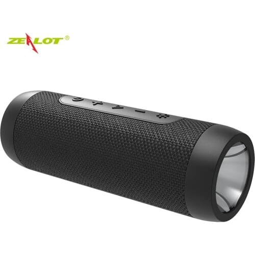 Zealot S22 Portable Bluetooth Speaker with Radio Flashlight Wireless Speaker Boombox Soundbar+Power Bank, support TF card