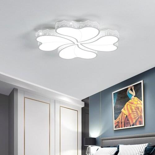 Bedroom lamp LED ceiling lamp four-leaf clover simple modern warm creative personality living room lamp study room lamp