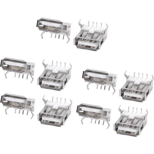GTBL 10PCS USB Type A Standard Port Female Solder Soldering Jacks Connector