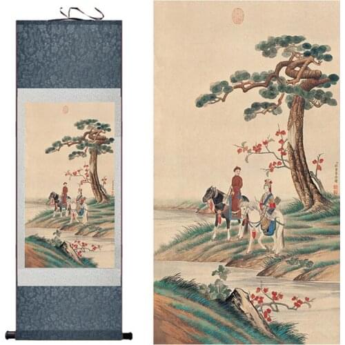 Traditional silk art painting the sport of kings Chinese Art Painting Home Office Decoration Chinese painting