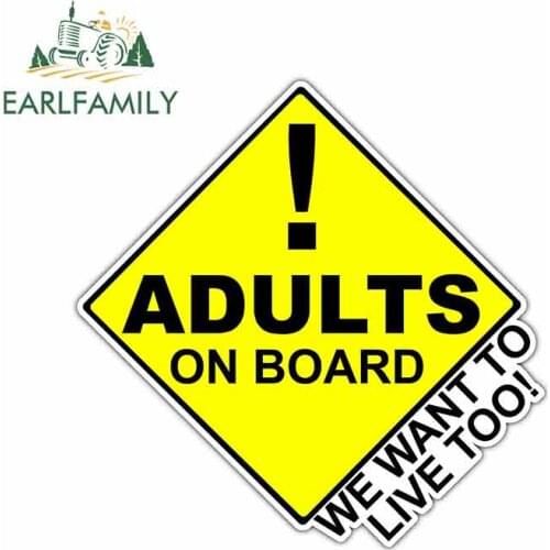 EARLFAMILY 13cm x 12.8cm For Adults Baby On Board We Want Live Vinyl Decal Sticker Scratch-Proof Sticker Suitable For VAN RV