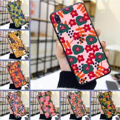 Back Cover For Huawei Y6 Y7 Y9 Prime Pro 2019 Silicone Aesthetic Flower Art Floral Fashion Phone Case For Huawei Y5 Y6 Y7 2019
