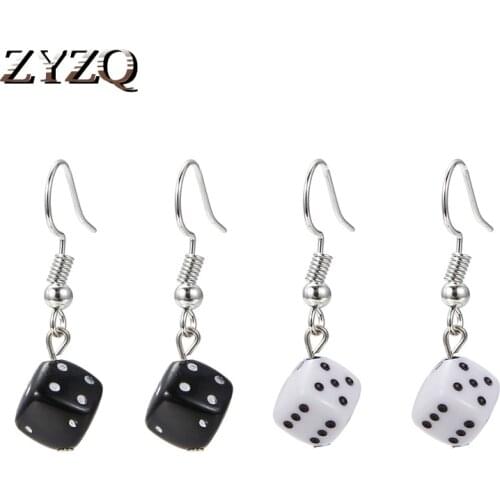 Cartoon Cartoon 3D Dice Earrings for Women Creative Candy Color Female Acrylic Dangle Earrings Friendship Handmade Jewelry