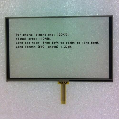 10pcs/lot new 5 inch 4 wire resistance TOUCH screen 120*73 mm