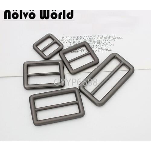 Nolvo World 5-20-100pcs 26.3*22mm 1" matte gunmetal buckle shoulder leather bag strap belt adjust tri-glide buckle accessories