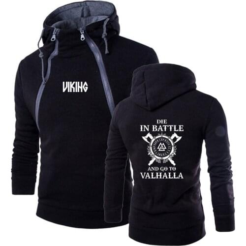 2020 Mens Odin Viking Die In Battle And Go To Valhalla Leisure Pullover Hoodies Brand Hooded Sweatshirt Classic Customize Tops
