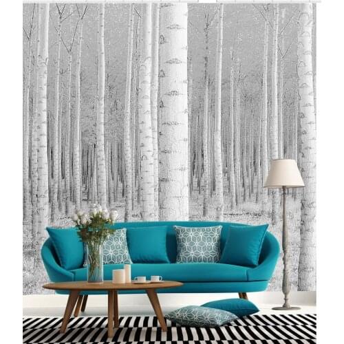 3d wallpaper for room Retro minimalist white backdrop mural of trees living style wallpaper 3d name wallpapers