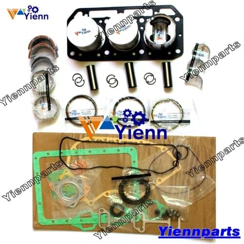 3T84HLE Piston Witn Ring set Full Gasket kit Con rod bearing For Yanmar Takeuchi TB25 Excavator diesel engine parts