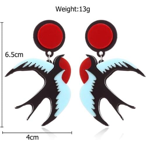 Acrylic Bird Drop Statement Earrings Freedom Swallow Stand Out Fashion Jewelry J60E
