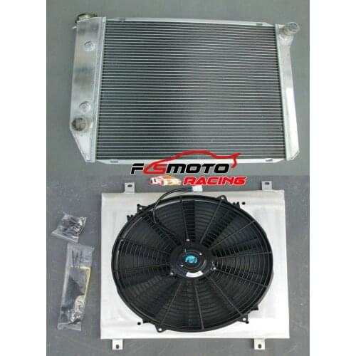 For FORD FALCON XA/XB/XC/XD/XE FAIRMONT CLEVELAND 302/351 V8 73 74 75 76 Aluminum Radiator+Shroud+Fan 1972-1984
