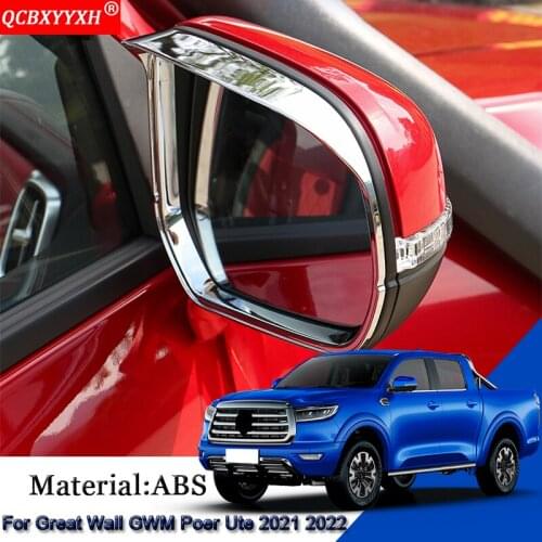 ABS Car Rearview Mirror Rain Eyebrow Sequins Rainproof Sticker For Great Wall Cannon GWM Poer Ute 2021 2022 Auto Accessories