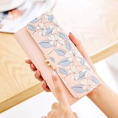 Brand High Capacity New Fashion Women Wallet Long Design Three Fold Card Holder Carteira Female PU Leather Ladies Purses