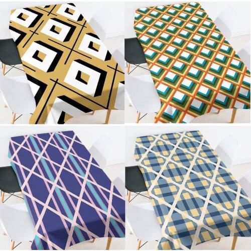 Geometric striped lattice dining table decor christmas tablecloth room decor aesthetic table covers wedding table cover table