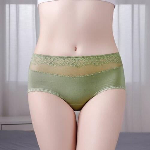 Women Cotton Sexy Hollow Lace Breathable Underwear High Elasticity Belts Low Waist Soft Seamless Female Panties Mesh Breifs