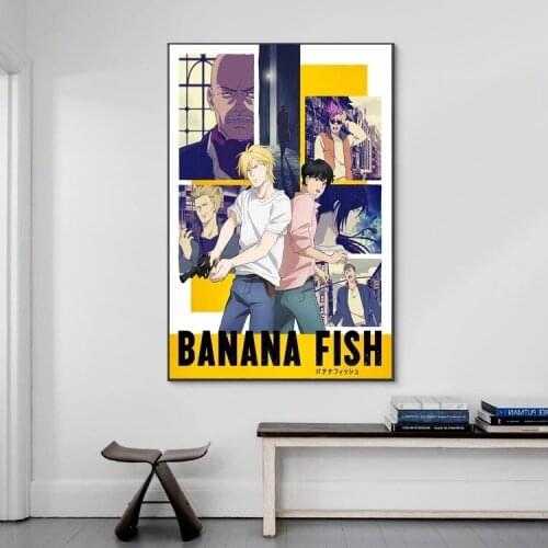 Home Decorative Banana Fish Japanese Anime Canvas HD Prints Fish Paintings Modular Pictures Wall Art Poster Artwork No Framed