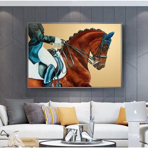 Modern Knight Horses Canvas Painting Animal Poster Print Wall Art Pictures For Living Room Aisle Studio Modern Home Decoration