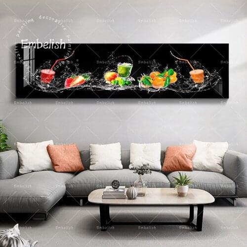 Splashing Fresh Smoothies Food Wall Art Pictures For Dinning Room Kitchen HD Canvas Paintings home Decor Restaurant Artworks