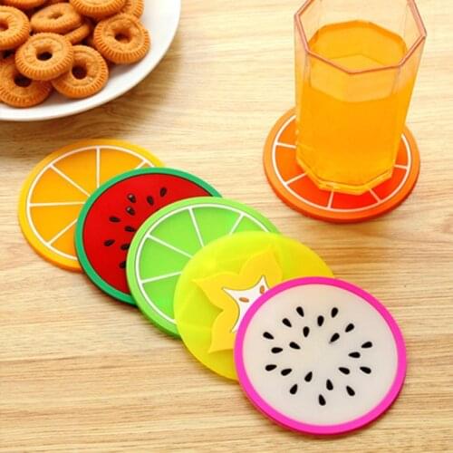 Strongwell Hot Coaster Fruit Shape Silicone Cup Pad Slip Insulation Pad Cup Mat Pad Hot Drink Holder