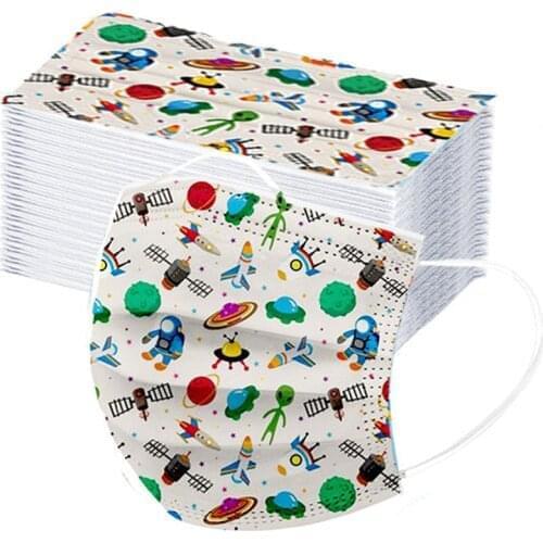 50pc Children Disposable Mask Mask For Face Mascherine Mondmasker Infantiles Desechables Mascarillas Halloween Cosplay Маска
