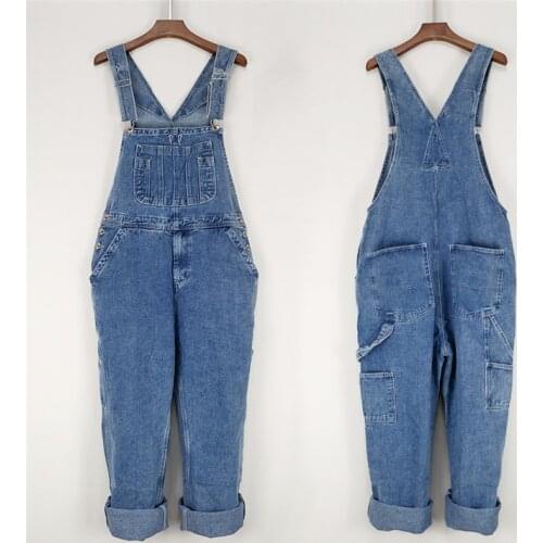 Mens Denim Overalls Dark blue Light blue jeans Mens Role-playing costumes large size Mens Overalls Jeans For Men