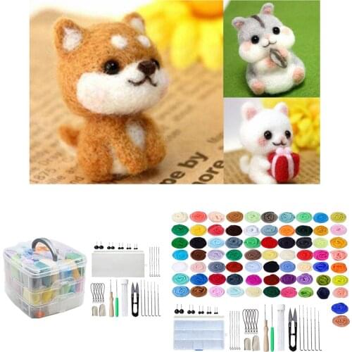 Needle Felting Kit Spinning Felt Work Tools Felted Animal Doll Toys Awl