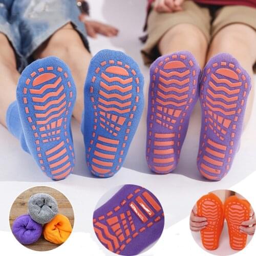 New Baby Children Cotton Anti Skid Socks Trampoline Socks Adult Comfortable Wear Non Slip Sports Socks Yoga Socks Foot Massage