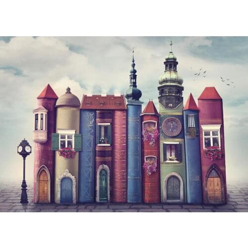 Nova Puzzle Magic Book Houses 1500 Piece Of Cardboard Puzzle-Books Fantastic Avenue 1500 Piece Adult Jigsaw