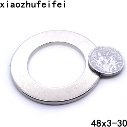 10pcs 48 x 3 mm Hole: 30mm super Strong Round Neodymium Countersunk Ring Magnets Rare Earth N50 48*3mm hole 30mm