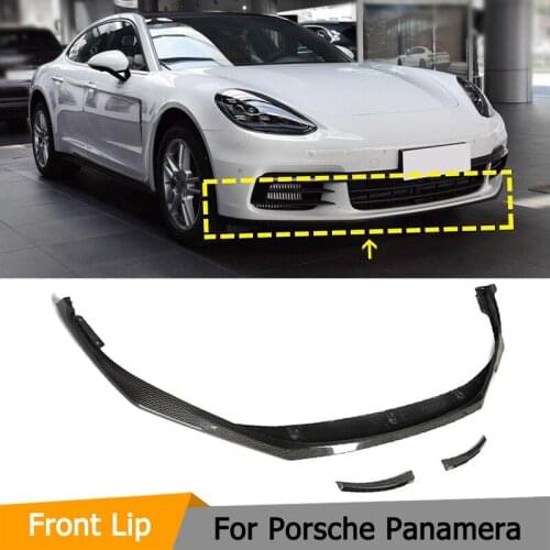 Carbon Fiber Front Lip Spoiler Splitters For Porsche Panamera Standard 2017 2018 2019 Head Bumper Extension Chin