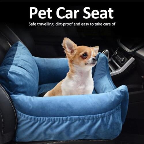 Car Pet Booster Seat Small Dog Bed Machine Washable Dog Car Seat Pad Outdoor Traveling Basket Bag With Safety Rope Car Dog Bed